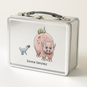 The dinosaurs are ready for school lunch metal lunch box