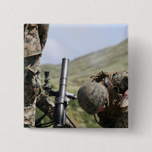 The direct-lay method of firing mortars 15 cm square badge