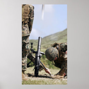 The direct-lay method of firing mortars poster
