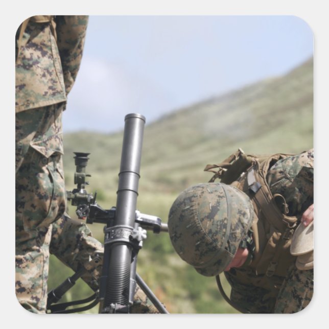 The direct-lay method of firing mortars square sticker (Front)