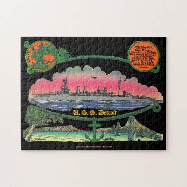The "Dirty D" USS Detroit Puzzle (Horizontal)