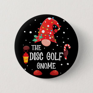 The Disc Golf Gnome Matching Family Christmas Gnom 6 Cm Round Badge
