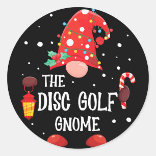 The Disc Golf Gnome Matching Family Christmas Gnom Classic Round Sticker