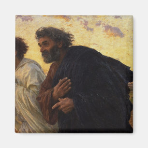 The Disciples Peter and John Running Magnet