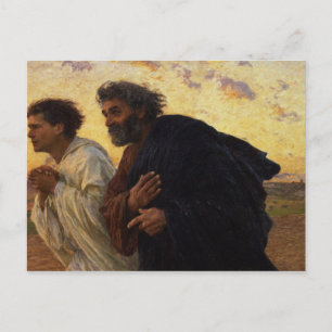 The Disciples Peter and John Running Postcard