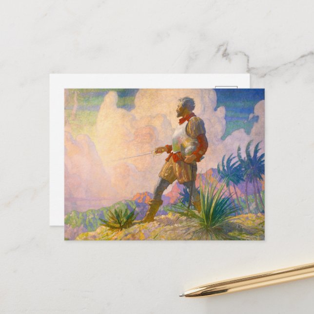 The Discoverer by Newell Convers Wyeth Holiday Postcard (Front/Back In Situ)