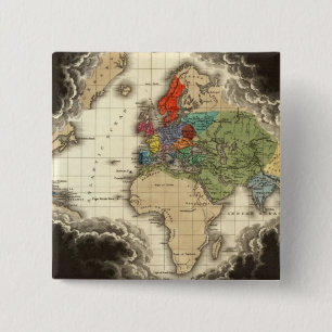 The Discovery of America 1498 AD 15 Cm Square Badge