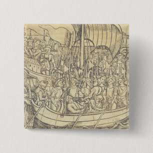The Discovery of the New World by Chrisopher Colum 15 Cm Square Badge