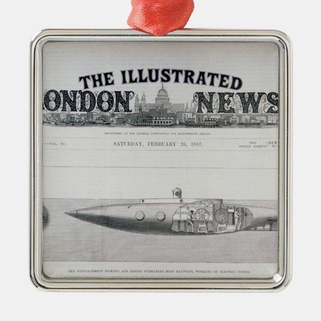 The Displacement Sinking and Rising Submarine Metal Tree Decoration (Front)