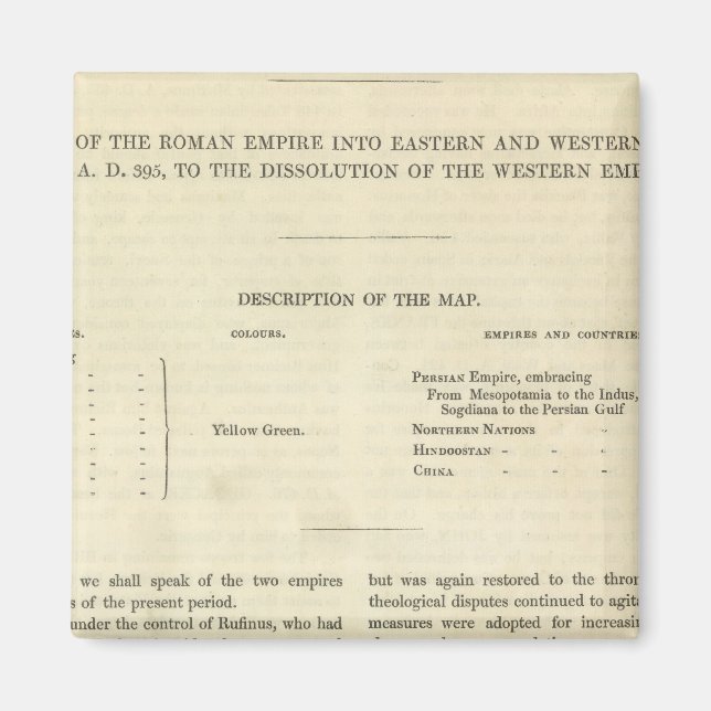 The Dissolution of the Western Empire 476 AD Magnet (Front)