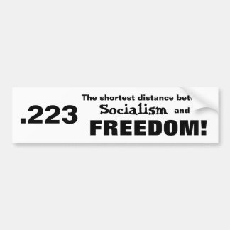 The distance between Socialism and Freedom Bumper Sticker