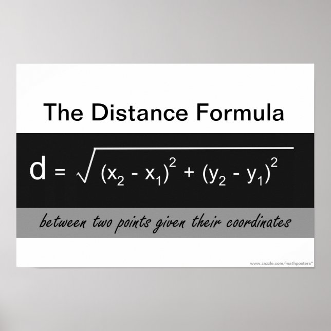 The Distance Formula Math Poster (Front)