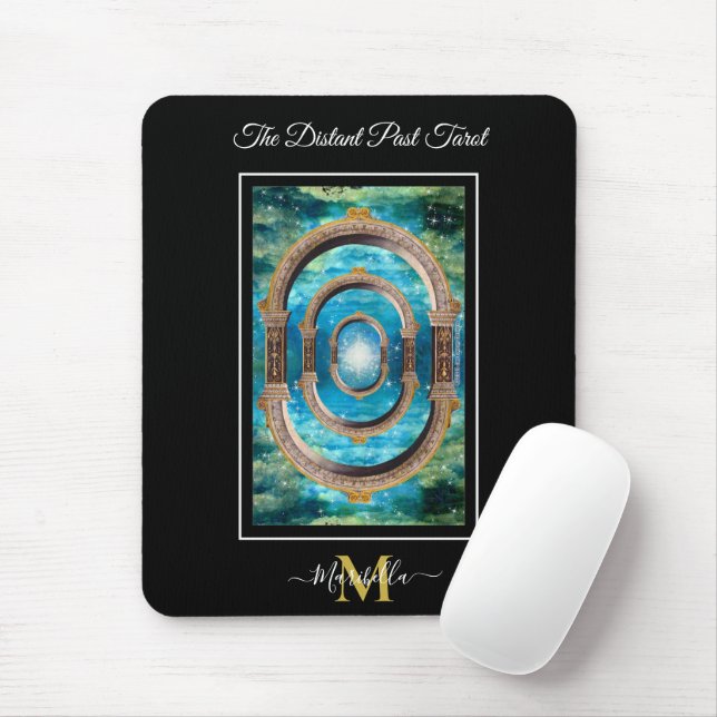 The Distant Past Tarot Deck Card Backs Monogram No Mouse Pad (With Mouse)