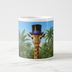 The Distinguished Giraffe's Tropical Retreat Large Coffee Mug