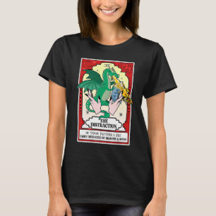 The Distraction Dragons & Books Funny Tarot Readin T-Shirt