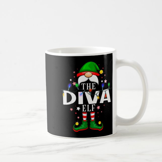 The Diva Elf Christmas Family Pajama Party  Coffee Mug (Right)