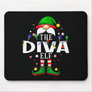 The Diva Elf Christmas Family Pajama Party  Mouse Pad