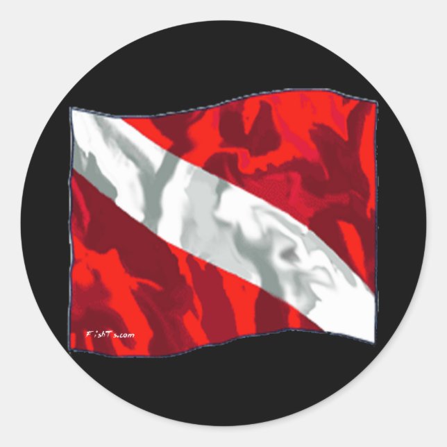 The Dive Flag Collection Classic Round Sticker (Front)