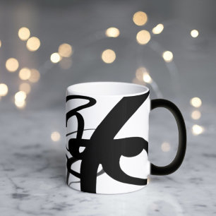 The Divers: Abstract Black and White Magic Mug