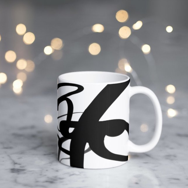 The Divers: Abstract Black & White Coffee Mug (Creator Uploaded)