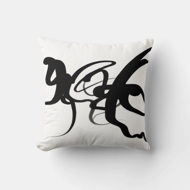 The Divers: Abstract Black & White Cushion (Front)