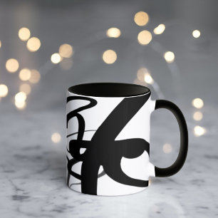 The Divers: Abstract Black & White Mug