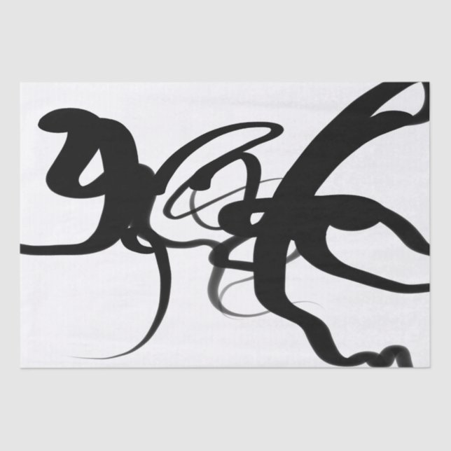 The Divers: Abstract Black & White Tissue Paper (Front)