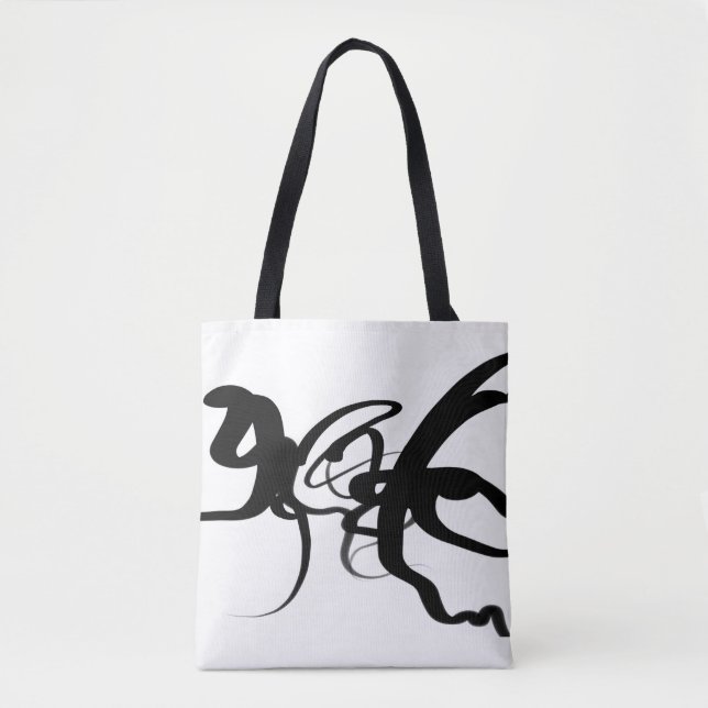 The Divers: Abstract Black & White Tote Bag (Front)