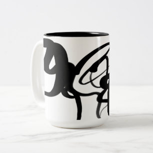 The Divers: Abstract Black & White Two-Tone Coffee Mug