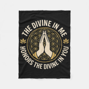 The Divine In Me Positive Spiritual Yoga Namaste M Fleece Blanket