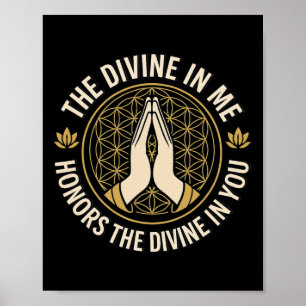 The Divine In Me Positive Spiritual Yoga Namaste M Poster