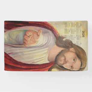 The Divine Invitation: Jesus 2026 Calendar Banner