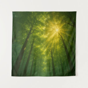 The Divine Light Path: Cathedral of the Emerald Fo Tapestry