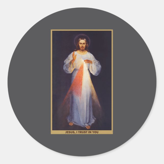 The Divine Mercy Shirt Premium  Classic Round Sticker (Front)