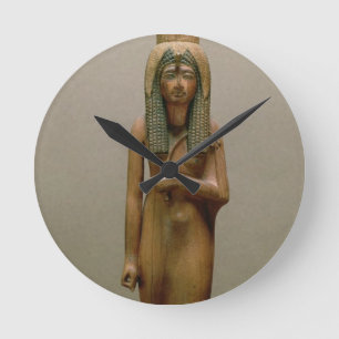 The divine queen Ahmose Nefertari (painted wood) Round Clock