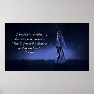 The Divine Within My Heart Spiritual Quote Poster