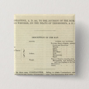 The Division of The Roman Empire 395 AD 2 15 Cm Square Badge