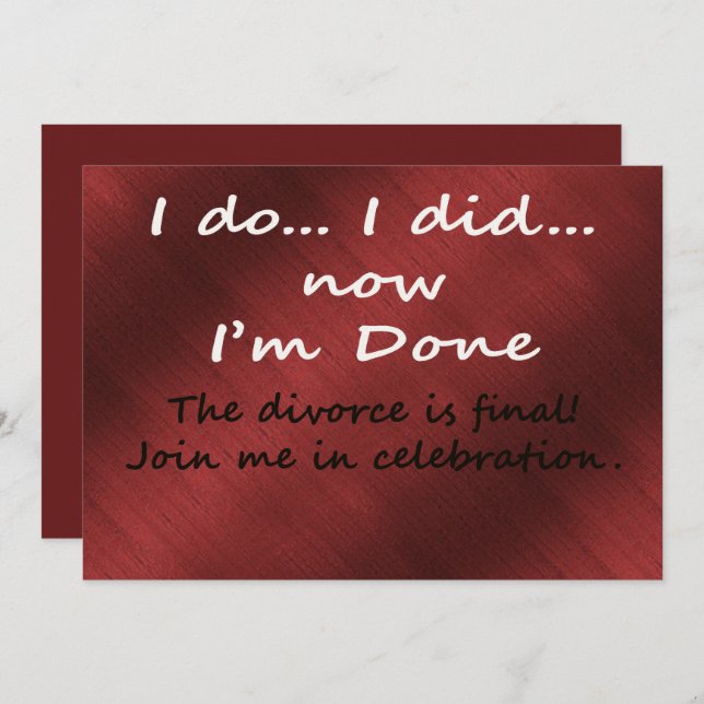 The Divorce is Final Invitation (Front/Back)