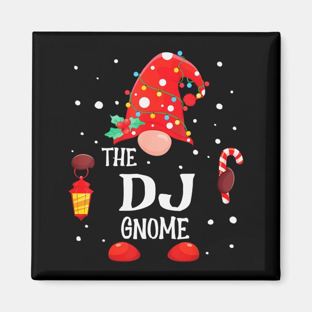 The Dj Gnome Matching Family Christmas Gnome Pajam Magnet (Front)