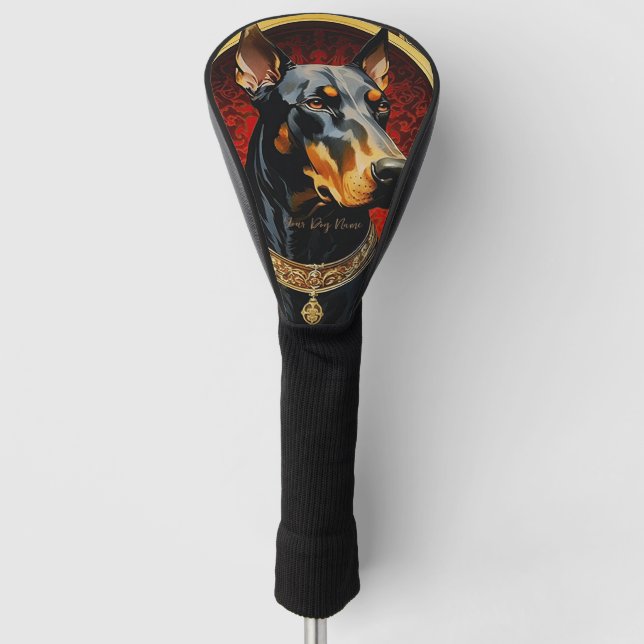 The Doberman Dog 001 - Natalia Mucha Golf Head Cover (Front)