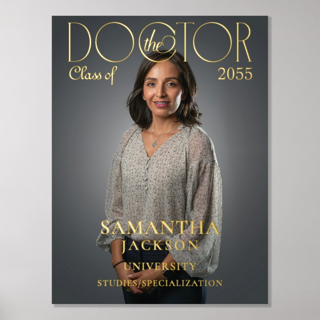 The Doctor Chic Doctoral Graduation Photo Magazine Foil Prints (Front)