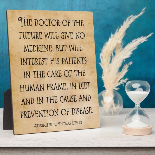 The Doctor of the Future Chiropractic Quote Plaque (Side)