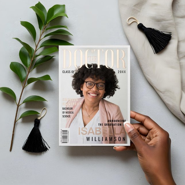 The Doctor Trendy Doctor Graduate Photo Magazine (The Doctor Trendy Doctor Graduate Photo Magazine Foil Invitation)