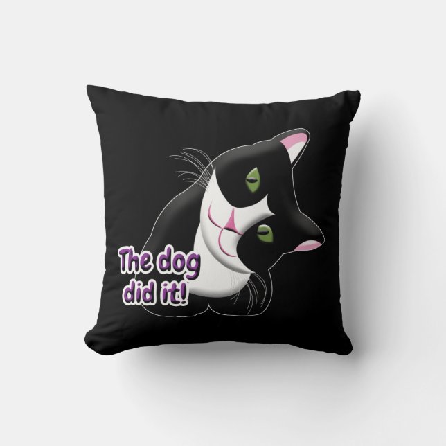 The dog did it Cat Cushion (Front)