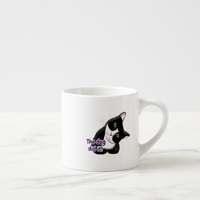The dog did it Cat Espresso Cup (Right)