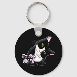 The dog did it Cat Key Ring