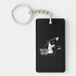 The dog did it Cat Key Ring