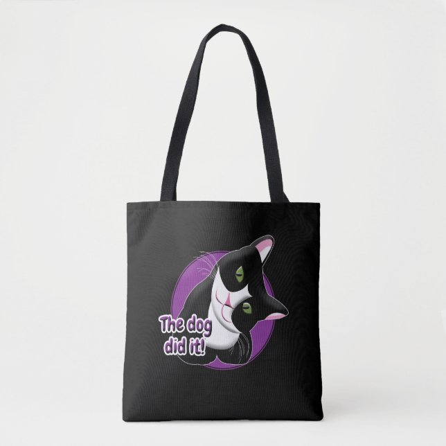 The Dog Did It Cat Tote Bag (Front)