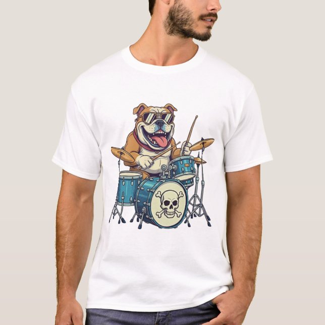 The Dog Drummer  T-Shirt (Front)
