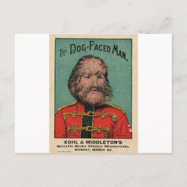 The Dog Faced Man Postcard (Front)